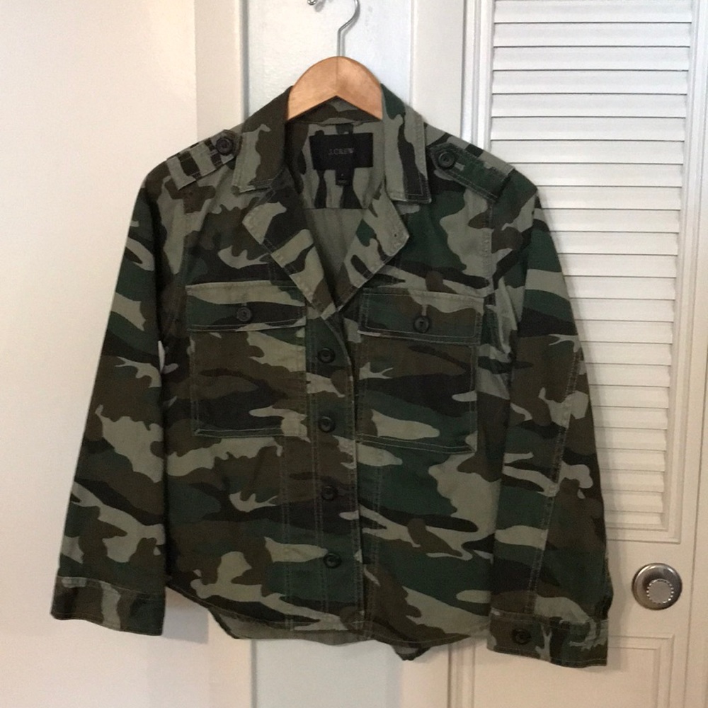J Crew Camo Shacket, size S